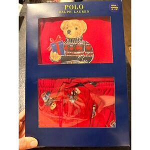 Polo Ralph Lauren Men's XL Pajama‎ Set Red Polo Bear Holiday 2-Piece PK6BF2 AGAT